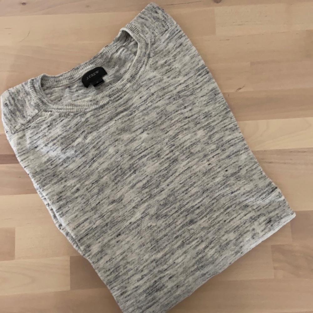 Jcrew crew neck sweater in cotton-linen blend